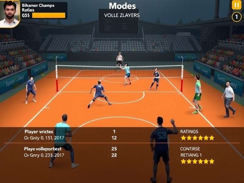 Bikaner Volley Champs gameplay screenshot showing volleyball action