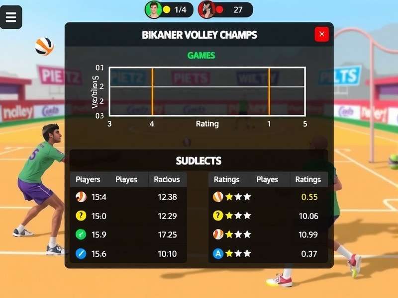 Bikaner Volley Champs game modes selection screen